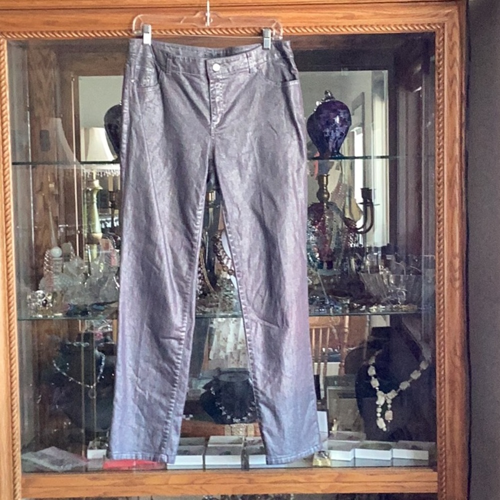 Men's Metallic Gray Casual Pants